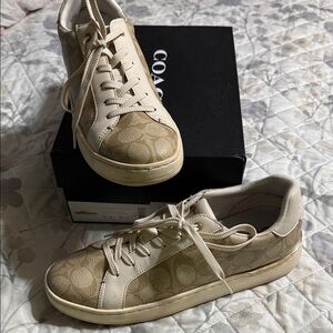 Coach Women's Tan and Cream Loafers